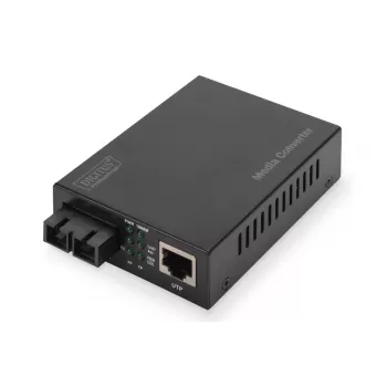 DIGITUS multivides pārveidotājs, daudzmodu 10/100/1000Base-T uz 1000Base-SX, ar barošanas bloku, SC savienotājs, līdz 0,5 km