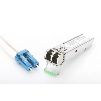 DIGITUS 1.25 Gbps SFP modulis, līdz 80 km vienmodas šķiedra, LC dupleksais savienotājs 1000Base-LX, 1550 nm