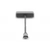 DIGITUS USB-C - mini DP + VGA adapteris, 20 cm 4K/30Hz, sudraba krāsā, alumīnija korpuss