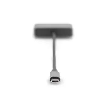 DIGITUS USB-C - mini DP + VGA adapteris, 20 cm 4K/30Hz, sudraba krāsā, alumīnija korpuss