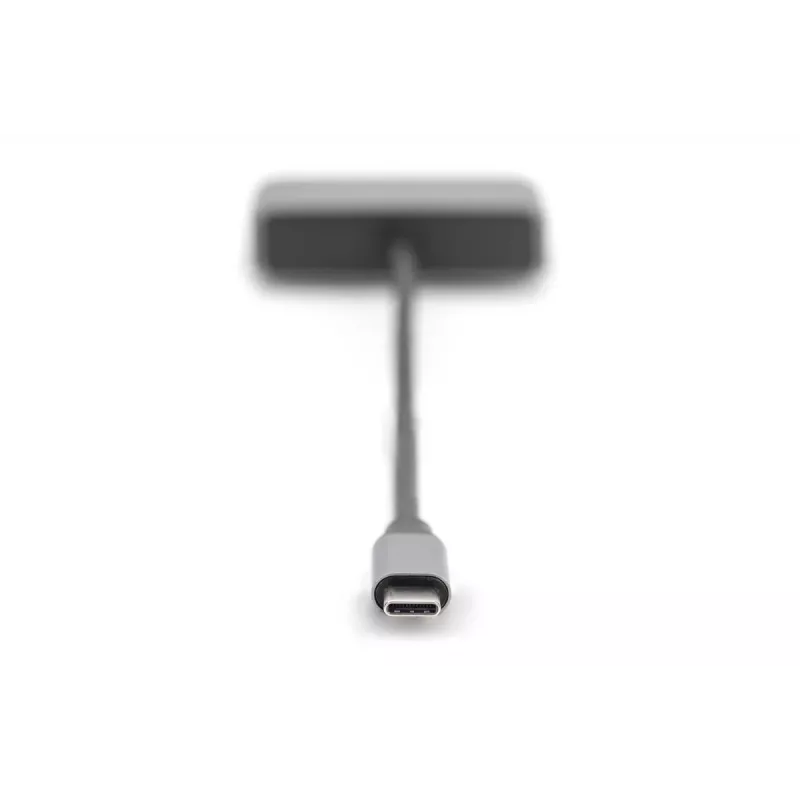 DIGITUS USB-C - mini DP + VGA adapteris, 20 cm 4K/30Hz, sudraba krāsā, alumīnija korpuss