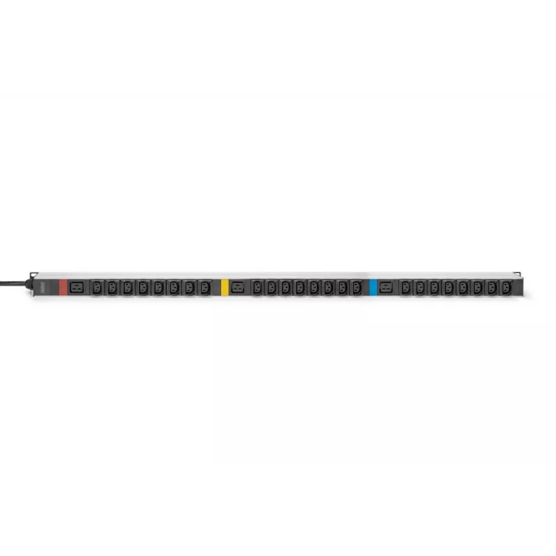 DIGITUS IT BASIC PDU. 3PH. 16A. 24 x C13. 3 x C19 Vertikāla. 3m kabelis. IEC309 3Ph-16A spraudnis