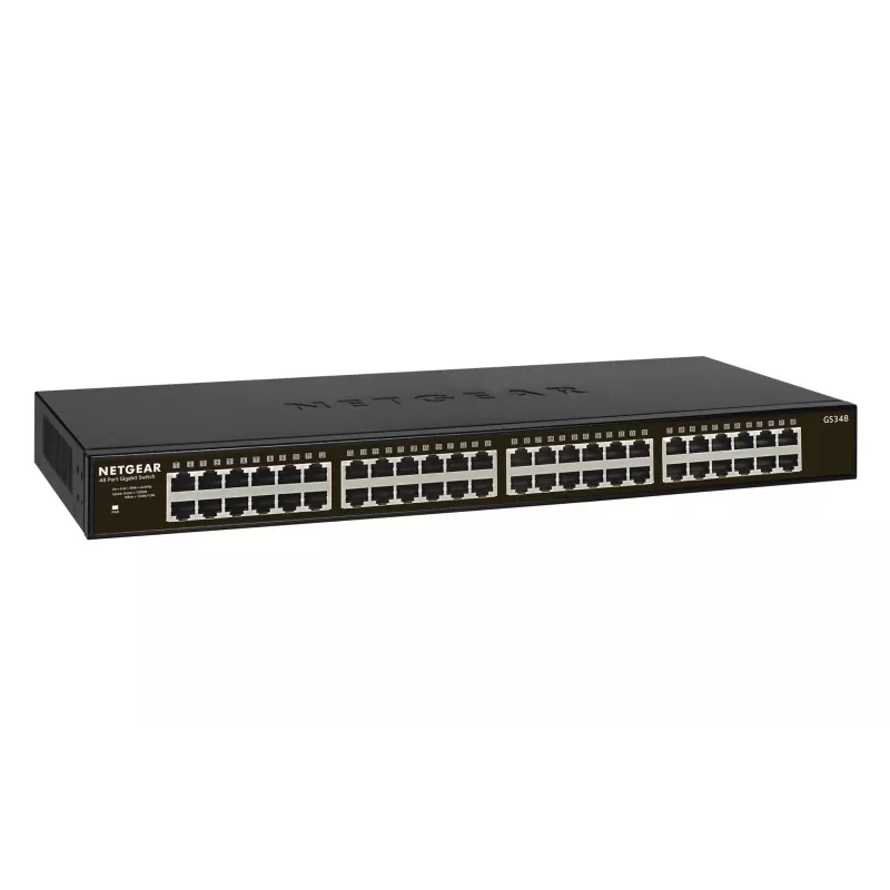 NETGEAR GS348 nevadāms Gigabit Ethernet (10/100/1000) 1U melns