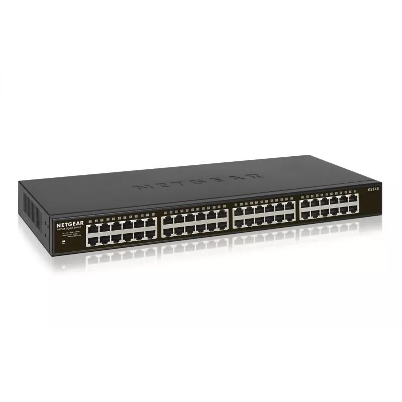 NETGEAR GS348 nevadāms Gigabit Ethernet (10/100/1000) 1U melns