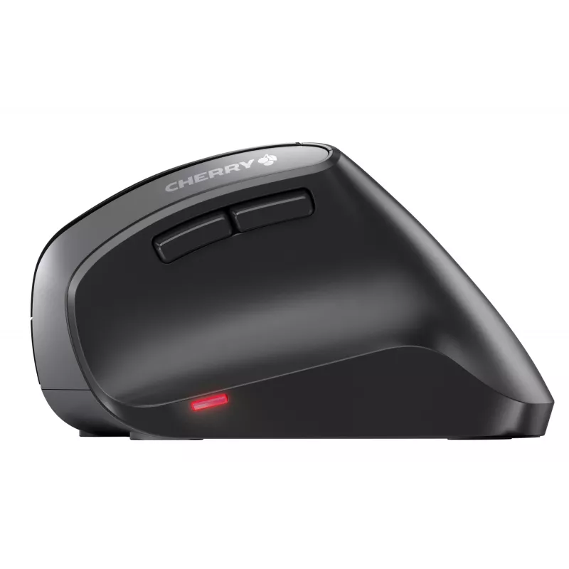 CHERRY MW 4500 Bezvadu 45 grādu pele, melna, USB, labās rokas, vertikāls dizains, optiska, RF bezvadu, 1200 DPI, melna