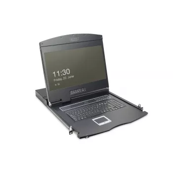 DIGITUS Modulāra 48,3 cm (19 collu) TFT konsole ar 8 portu KVM, RAL 9005 melna - Qwertzu vācu