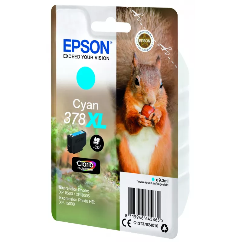 Epson Squirrel Singlepack ciāna 378XL Claria Photo HD Ink