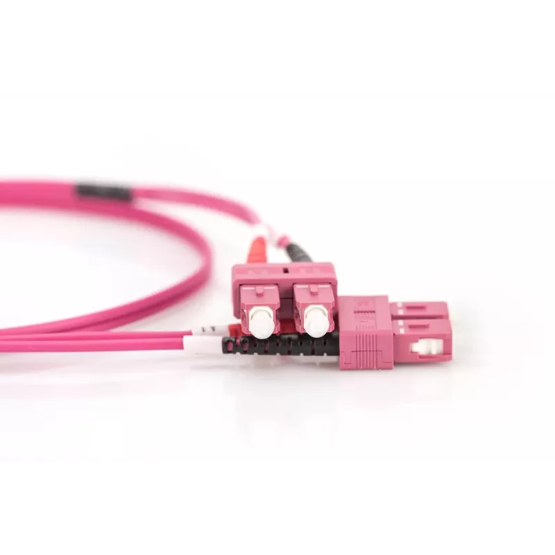 DIGITUS optiskās šķiedras savienotājvads, SC–SC Multimode OM4 - 50/125 µ, Duplex, krāsa RAL4003, garums 2m