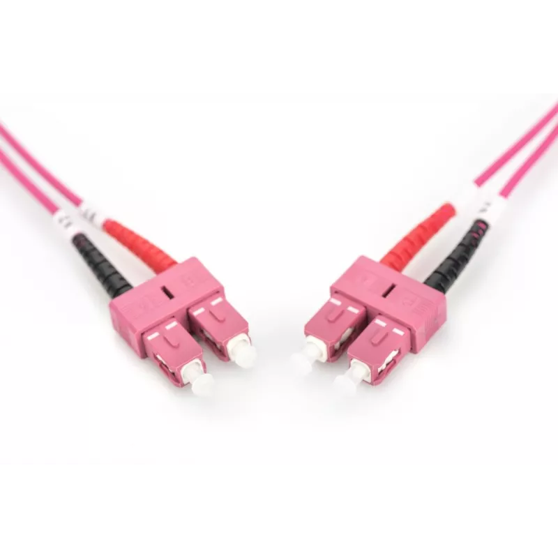 DIGITUS optiskās šķiedras savienotājvads, SC–SC Multimode OM4 - 50/125 µ, Duplex, krāsa RAL4003, garums 2m