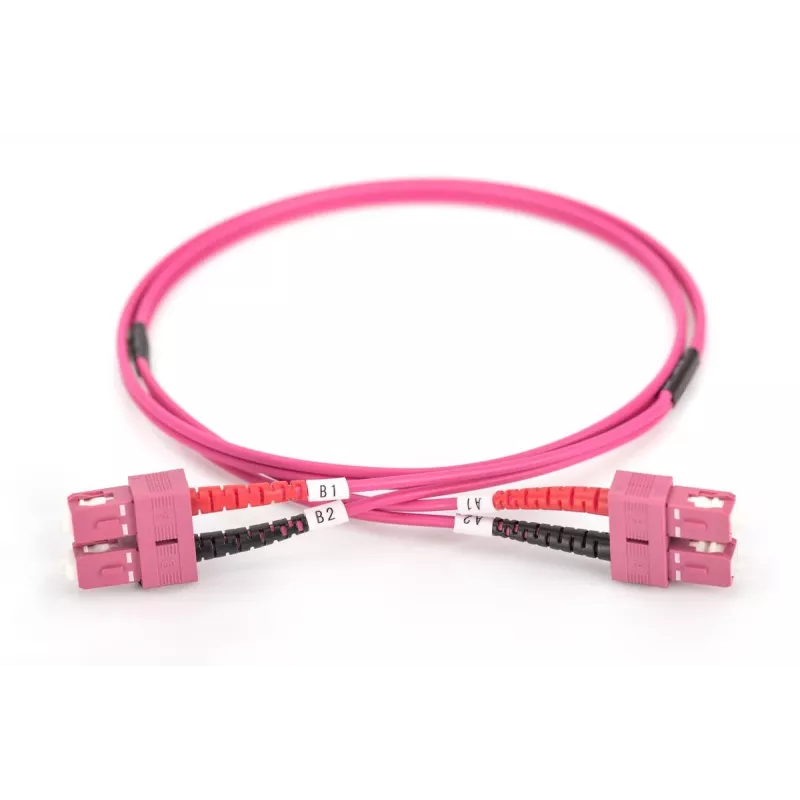 DIGITUS optiskās šķiedras savienotājvads, SC–SC Multimode OM4 - 50/125 µ, Duplex, krāsa RAL4003, garums 2m