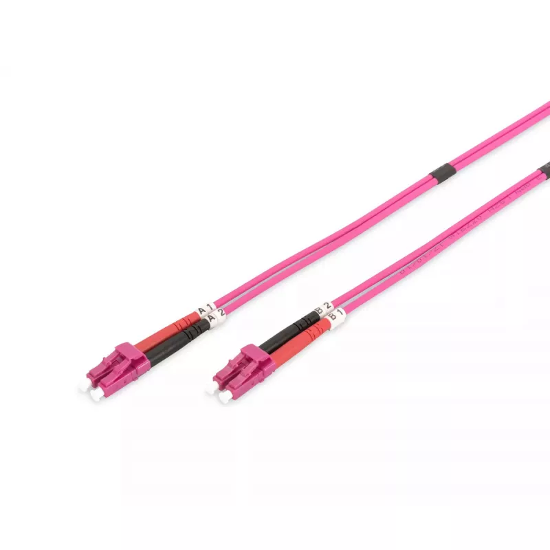 DIGITUS Fiber Optic Patch Cord, LC to LC Multimode OM4 - 50/125 µ, Duplex, krāsa RAL4003 garums 1m