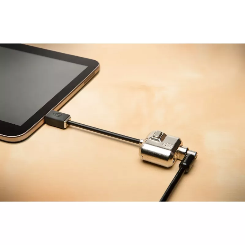 Kensington MiniSaver Mobile Keyed Lock, 1.8 m, Kensington, Key, plakans key, Carbon steel, Melns