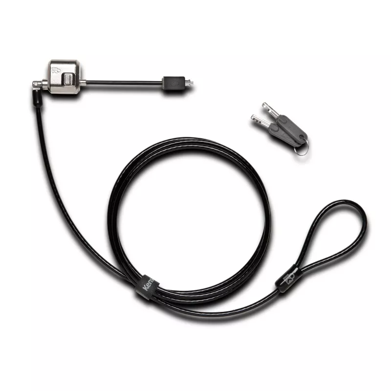 Kensington MiniSaver Mobile Keyed Lock, 1.8 m, Kensington, Key, plakans key, Carbon steel, Melns