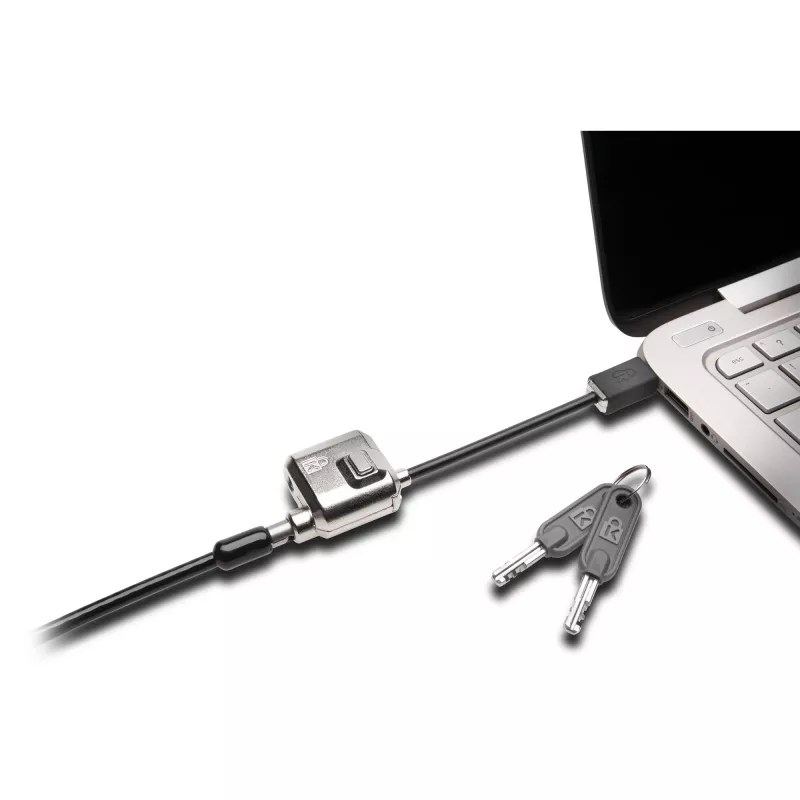 Kensington MiniSaver Mobile Keyed Lock, 1.8 m, Kensington, Key, plakans key, Carbon steel, Melns
