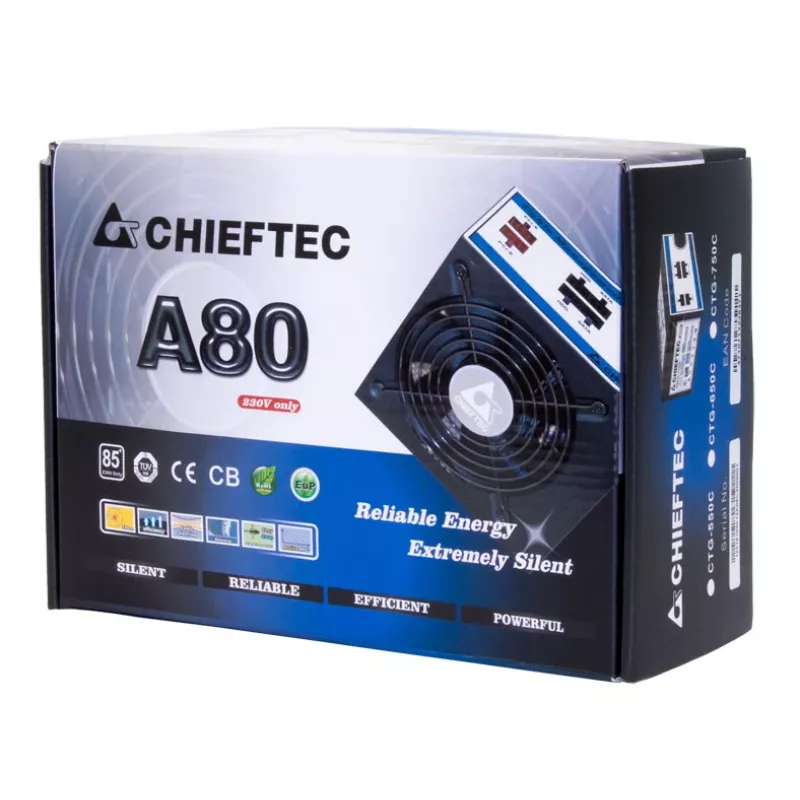 Chieftec CTG-550C barošanas bloks 550 W 20+4 kontaktu ATX ATX melns
