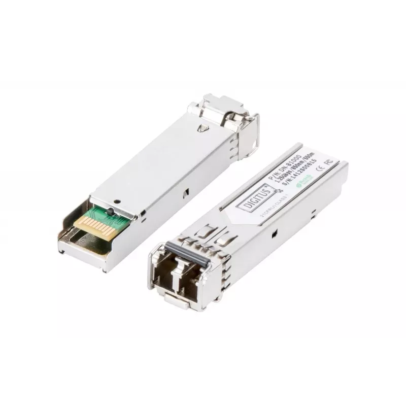 DIGITUS 1.25 Gbps SFP modulis, līdz 550m, daudzmodu, LC dupleksais savienotājs 1000Base-SX, 850nm