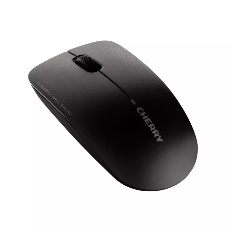 CHERRY MW 2400 bezvadu pele, melna, USB, piemērota abām rokām, optiskā, RF bezvadu, 1200 DPI, melna