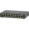 NETGEAR 8 portu gigabitu Ethernet PoE+ Plus slēdzis (GS308EP) pārvaldāms L2/L3 Gigabit Ethernet (10/100/1000) ar strāvas padevi pa Ethernet (PoE) melns