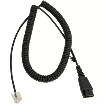 Kabelis Jabra LINK Siemens Openstage Savienotājs QD uz RJ-45, 0,5 m (spirālveida 2 m), Melns