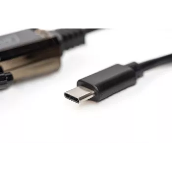 DIGITUS USB Type C 2.0 uz seriālo pārveidotāju, DSUB 9M 1m kabelis