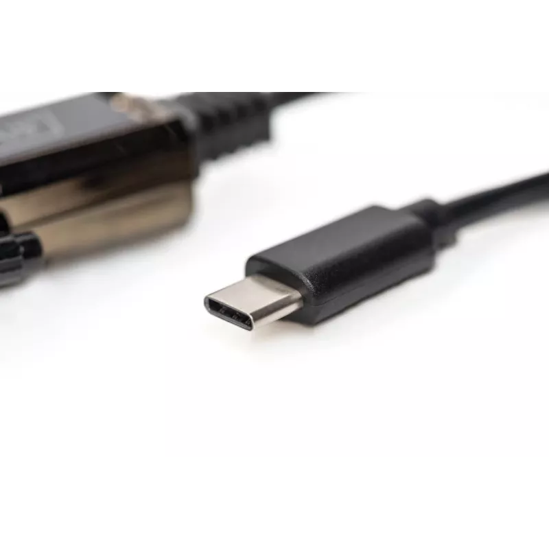 DIGITUS USB Type C 2.0 uz seriālo pārveidotāju, DSUB 9M 1m kabelis