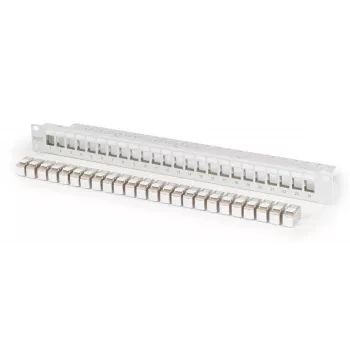 DIGITUS Modular Patch Panel - ekranēts ar 24x DN-93615 24 pieslēgvietu 1U statnes montāža pelēks RAL 7035
