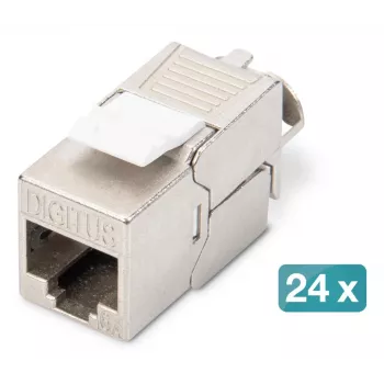 DIGITUS Modular Patch Panel - ekranēts ar 24x DN-93615 24 pieslēgvietu 1U statnes montāža pelēks RAL 7035