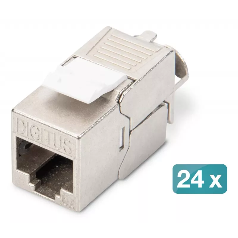 DIGITUS Modular Patch Panel - ekranēts ar 24x DN-93615 24 pieslēgvietu 1U statnes montāža pelēks RAL 7035