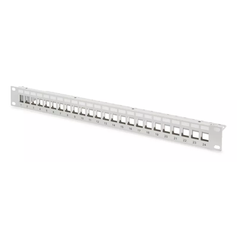 DIGITUS Modular Patch Panel - ekranēts ar 24x DN-93615 24 pieslēgvietu 1U statnes montāža pelēks RAL 7035