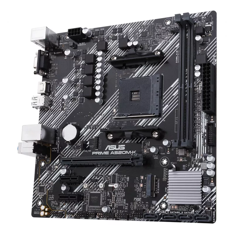 Mātesplate ASUS PRIME A520M-K, AMD A520 mikroshēmojums, Socket AM4, micro ATX, 2x DDR4, 64 GB, 1x M.2, 4x SATA III, HDMI 2.1