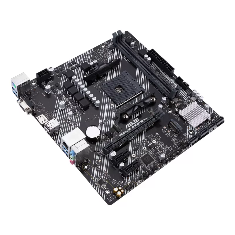 Mātesplate ASUS PRIME A520M-K, AMD A520 mikroshēmojums, Socket AM4, micro ATX, 2x DDR4, 64 GB, 1x M.2, 4x SATA III, HDMI 2.1