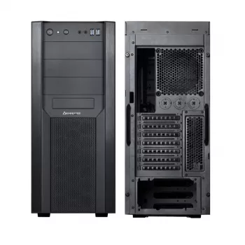 PC Case CHIEFTEC CW-01B-OP Tower Melns — SPCC, 7×3.5 collu nodalījumi, 7×2.5 collu nodalījumi, 3×5.25 collu nodalījumi, līdz 410 mm GPU