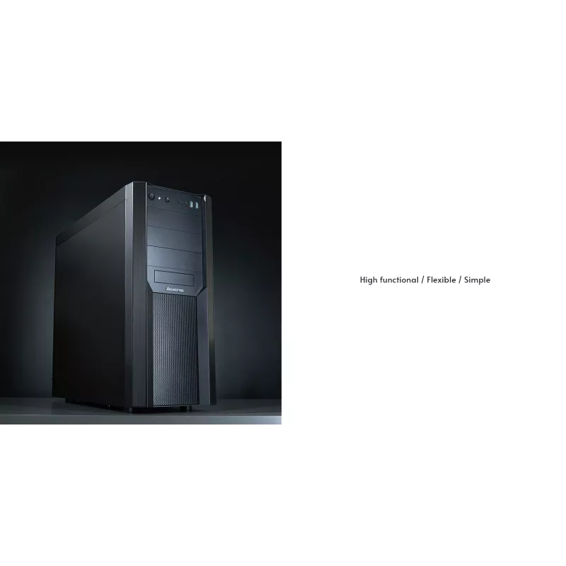 PC Case CHIEFTEC CW-01B-OP Tower Melns — SPCC, 7×3.5 collu nodalījumi, 7×2.5 collu nodalījumi, 3×5.25 collu nodalījumi, līdz 410 mm GPU