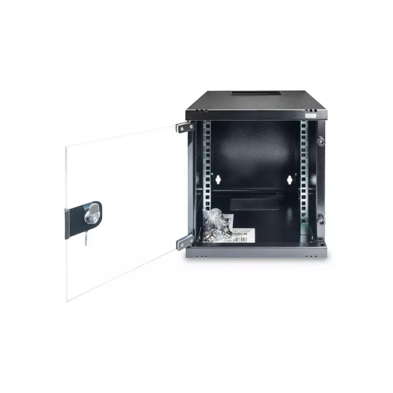 DIGITUS Sienas skapis 254 mm (10 collu) 6U sienas skapis 330x312x300 mm, krāsa melna (RAL 9005)