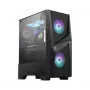 MSI MAG FORGE 100R Mid Tower spēļu datora korpuss 'Melns, 2x 120 mm ARGB PWM ventilators, 1x 120 mm ventilators, 1-6 ARGB centrmezgls, Mystic Light Sync, rūdīta stikla panelis, ATX, mATX, mini-ITX'