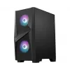 MSI MAG FORGE 100R Mid Tower spēļu datora korpuss 'Melns, 2x 120 mm ARGB PWM ventilators, 1x 120 mm ventilators, 1-6 ARGB centrmezgls, Mystic Light Sync, rūdīta stikla panelis, ATX, mATX, mini-ITX'