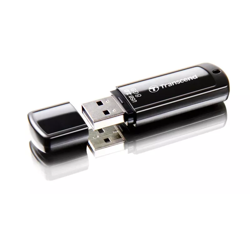 TRANSCEND Jetflash 350 - 8GB USB zibatmiņa - USB 2.0 - Melna