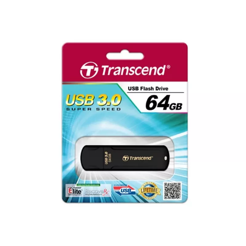 TRANSCEND Jetflash 700 - 64 GB USB zibatmiņa - USB 3.0 - melna