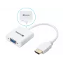 Sandberg HDMI uz VGA pārveidotājs, VGA (D-Sub), HDMI Type A (Standard), Vīrišķais, Sievišķais, Balts, RoHS
