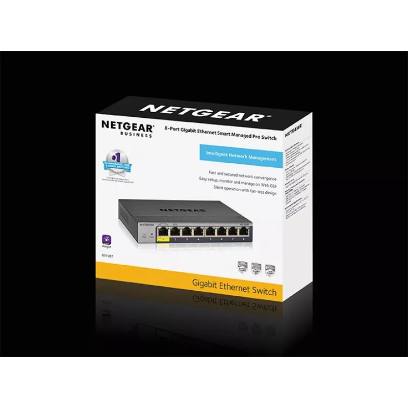 NETGEAR GS108Tv3 pārvaldāms L2 Gigabit Ethernet (10/100/1000) pelēks
