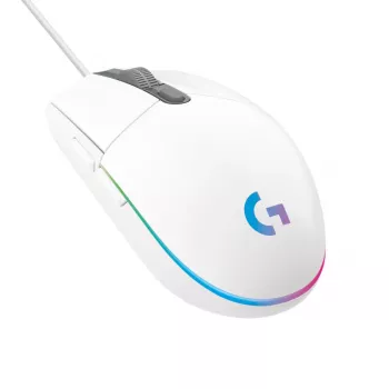 LOGITECH G203 Lightsync Gaming pele USB balta