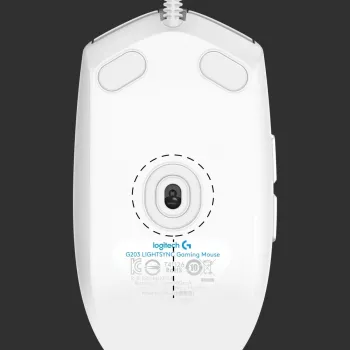 LOGITECH G203 Lightsync Gaming pele USB balta