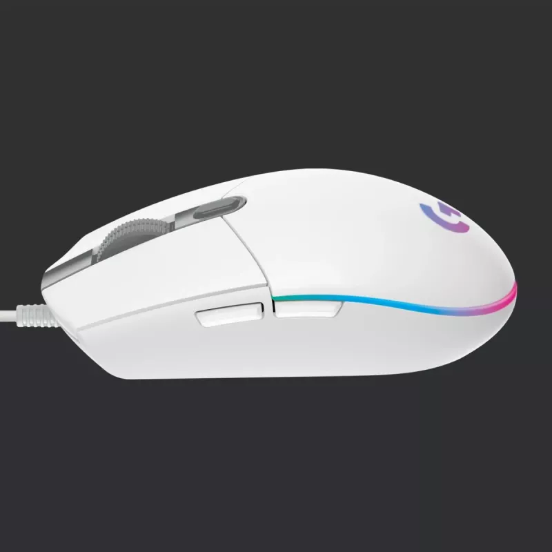 LOGITECH G203 Lightsync Gaming pele USB balta