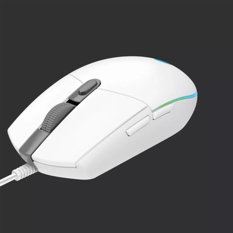 LOGITECH G203 Lightsync Gaming pele USB balta