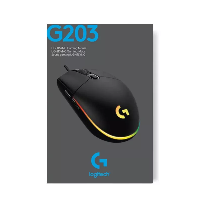 LOGITECH G203 Lightsync Gaming pele USB balta