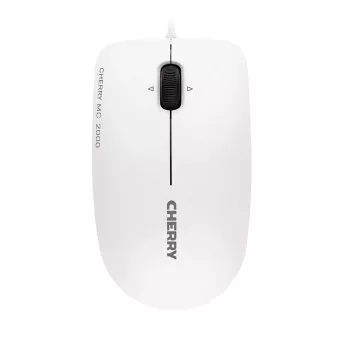 CHERRY MC 2000 vadu pele ar slīpriteni, gaiši pelēka, USB, piemērota abām rokām, IR LED, USB Type-A, 1600 DPI, pelēka