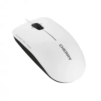 CHERRY MC 2000 vadu pele ar slīpriteni, gaiši pelēka, USB, piemērota abām rokām, IR LED, USB Type-A, 1600 DPI, pelēka