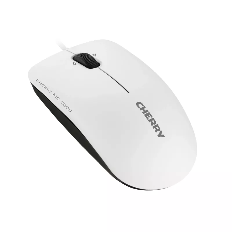 CHERRY MC 2000 vadu pele ar slīpriteni, gaiši pelēka, USB, piemērota abām rokām, IR LED, USB Type-A, 1600 DPI, pelēka