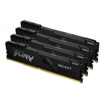 Kingston Technology FURY Beast 128GB 3200MT/s DDR4 CL16 DIMM (Komplekts no 4) Melna