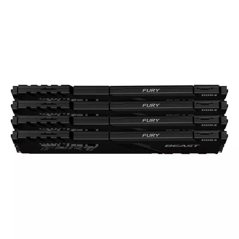 Kingston Technology FURY Beast 128GB 3200MT/s DDR4 CL16 DIMM (Komplekts no 4) Melna